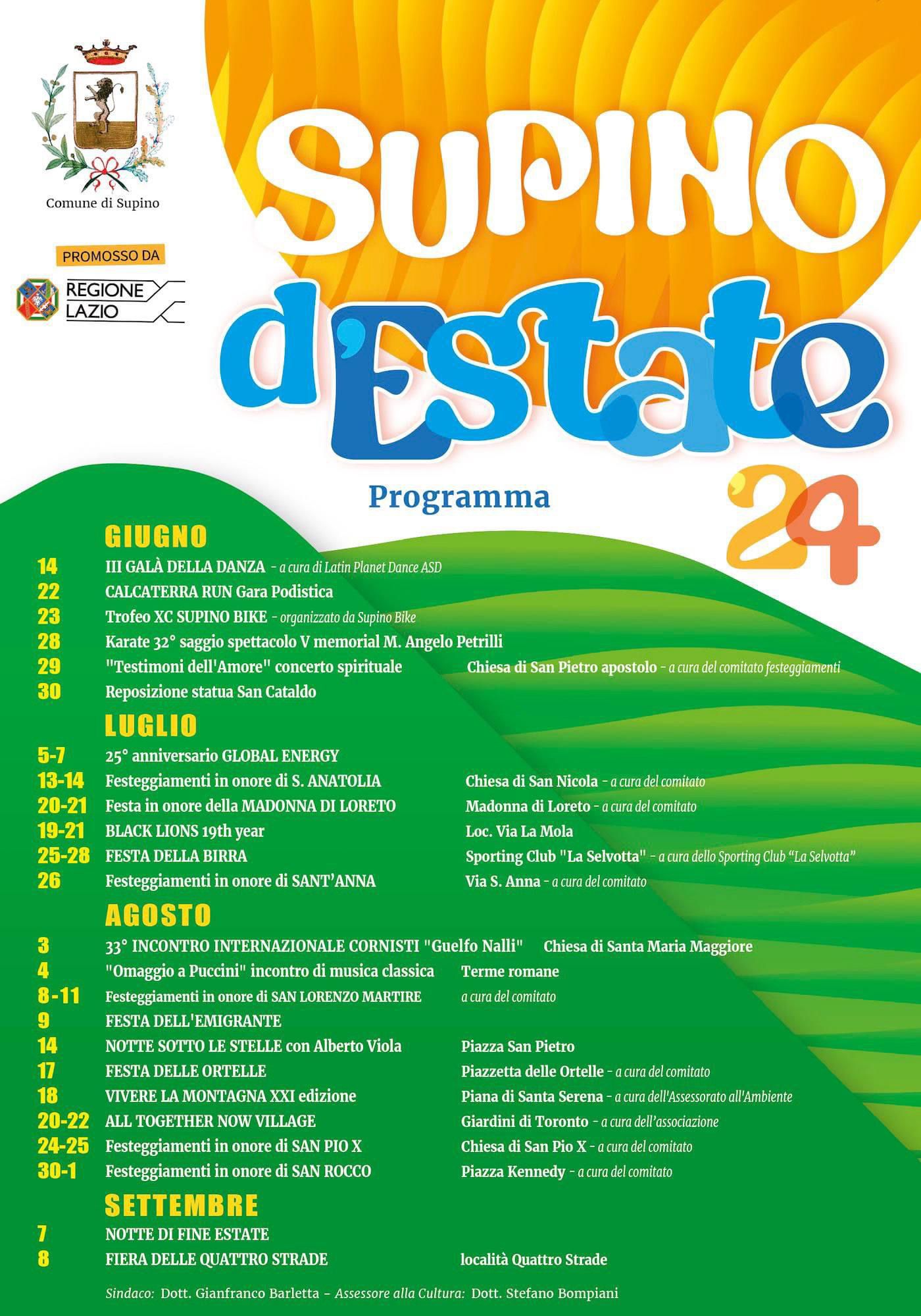 Supino "D'Estate 2024" - Programma Eventi Estate a Supino